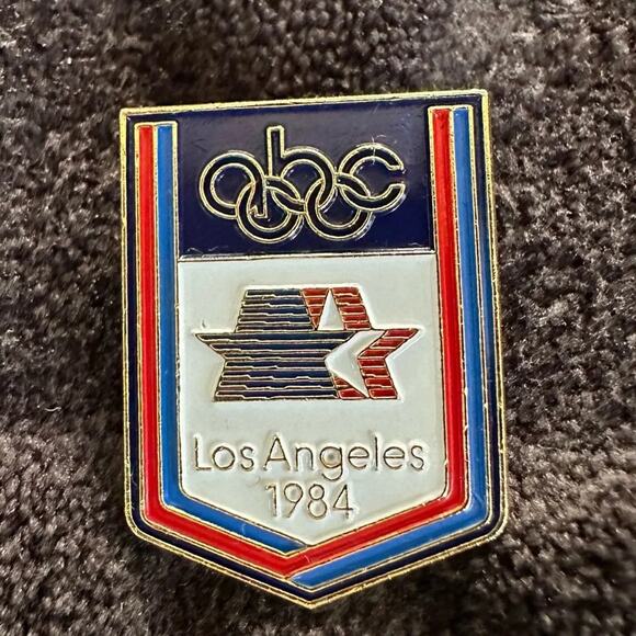 Vintage 1984 Los Angeles Olympics Pin – ABC Logo Olympic Games Collectible Badge - Picture 2 of 5